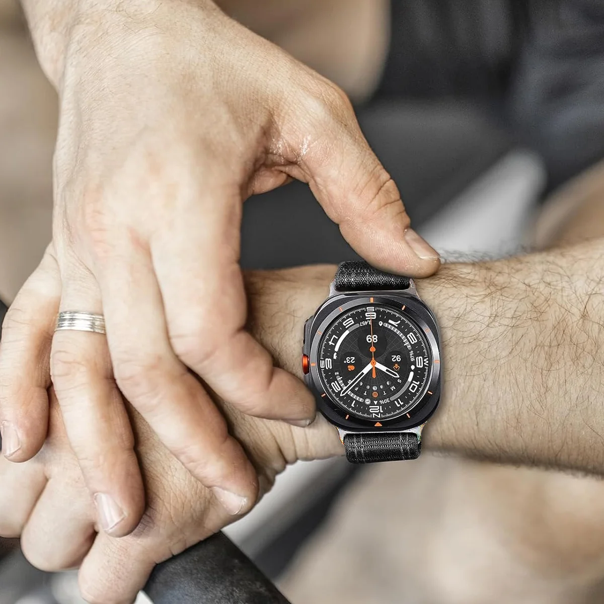 حزام من النايلون لساعة سامسونج جالاكسي الترا 47 ملم سوار حلقة رياضية بدون فجوات لهاتف سامسونج الترا جالاكسي الترا كويك فيت كوريا #4