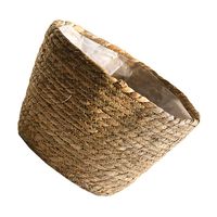 Seagrass Woven Planter Medium Size Indoor Plants Flowerpot Durable Straw Weaving Plant Holder Storage Basket