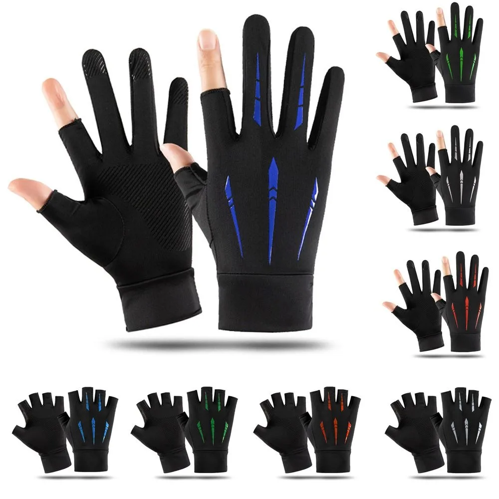 

Anti-uv Ice Silk Fishing Gloves 2024 Breathable Highly Elastic Sunscreen Gloves Touch Screen Armguard Outdoor Sports