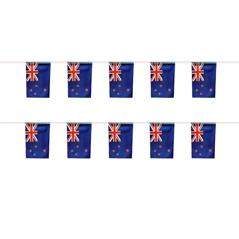 SKY FLAG New Zealand bunting flags 14x21cm 20pcs/lot New Zealand String flags Pennant Banner for Festival Party decoration