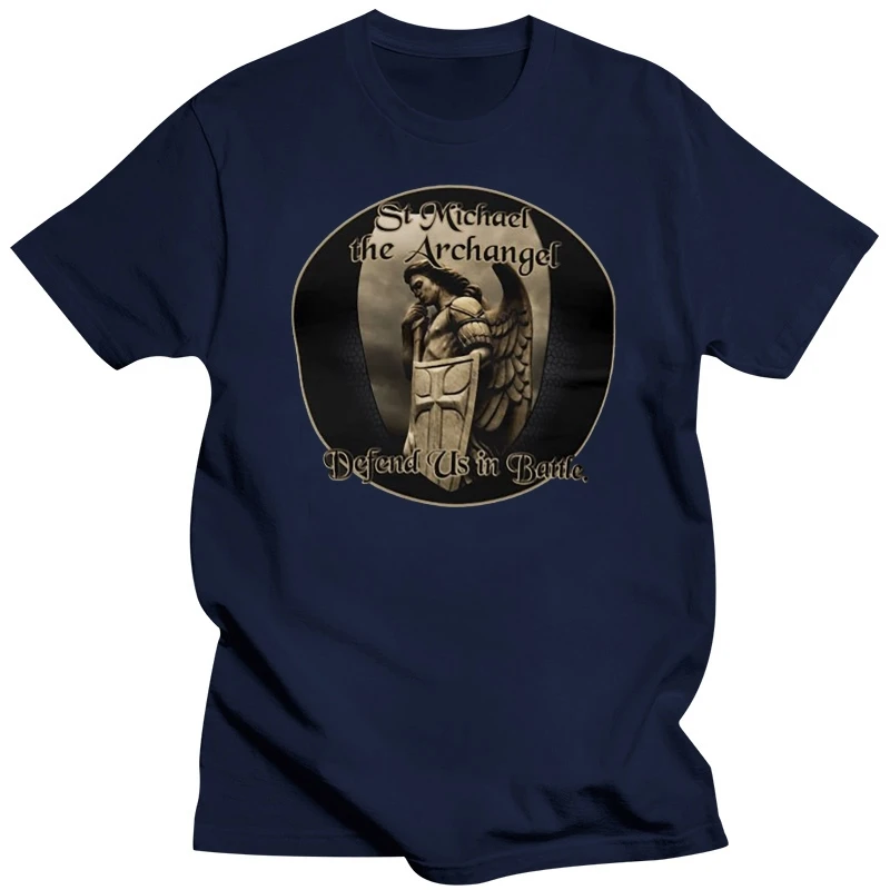 St Michael The Archangel Defend Us By Battle Men's T Shirt Saints Angel Catholic