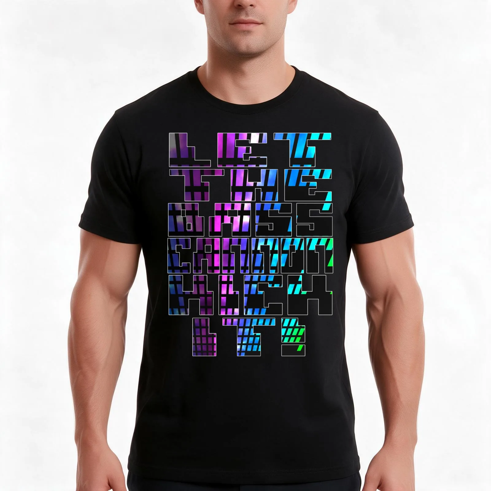 Let The Bass Cannon Kick It! T-Shirt, Summer Casual Cotton Tee, Oversized Streetwear Tops, Vintage Graphic Print, 100% Cotton