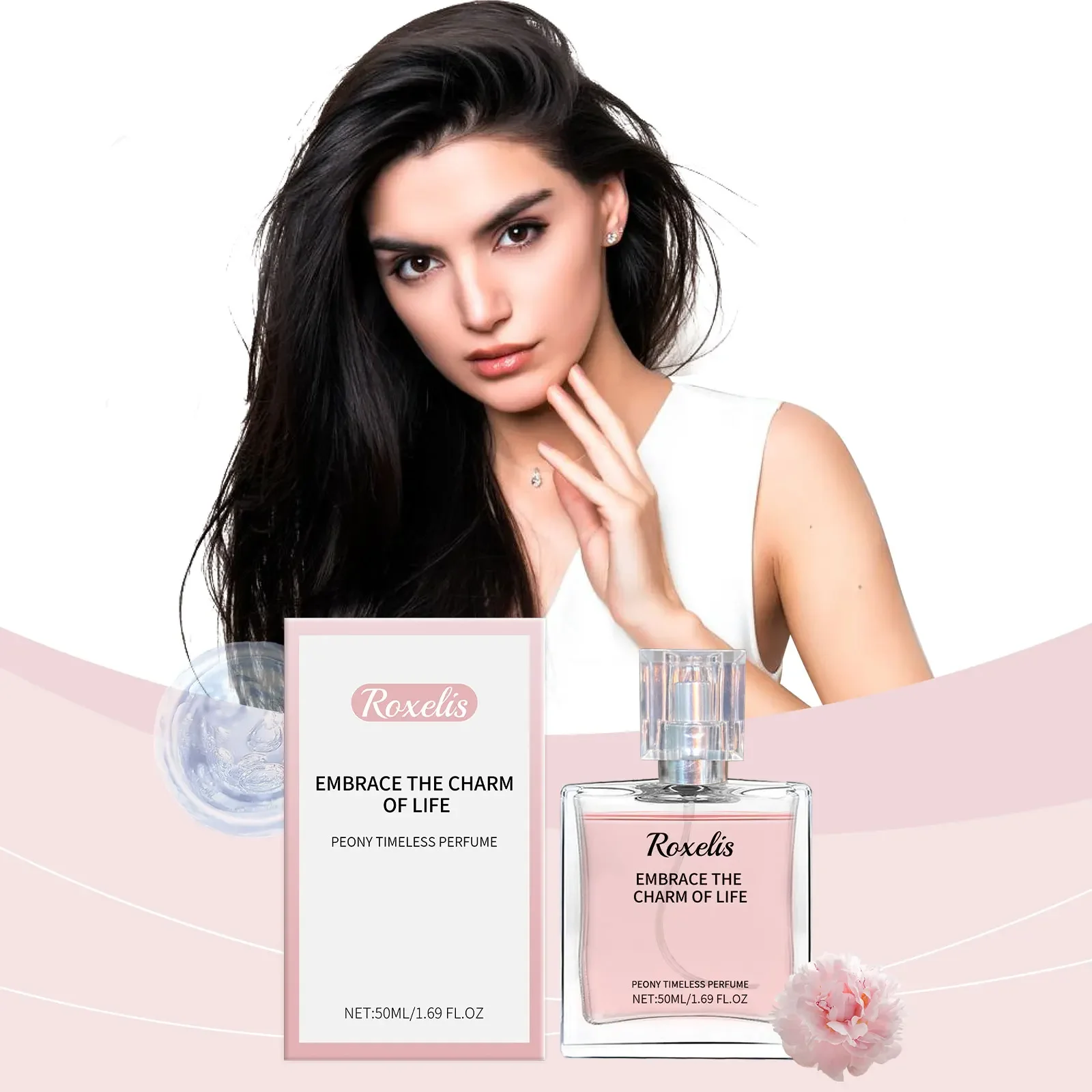 

50ML Peony Fragrance Eternal Perfume Natural Fragrance Release Charm Lasting Fragrance Light Elegant Dating Atmosphere Perfume