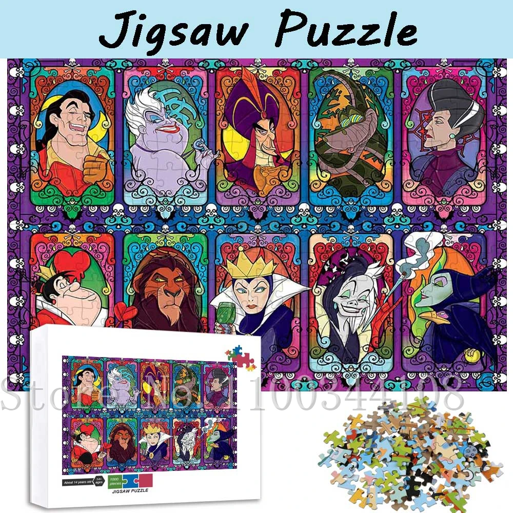 

Disney Villains Set Jigsaw Puzzle 35/300/500/1000 Pieces Cartoon Character Puzzles for Parent-Child Interactive Game Toys