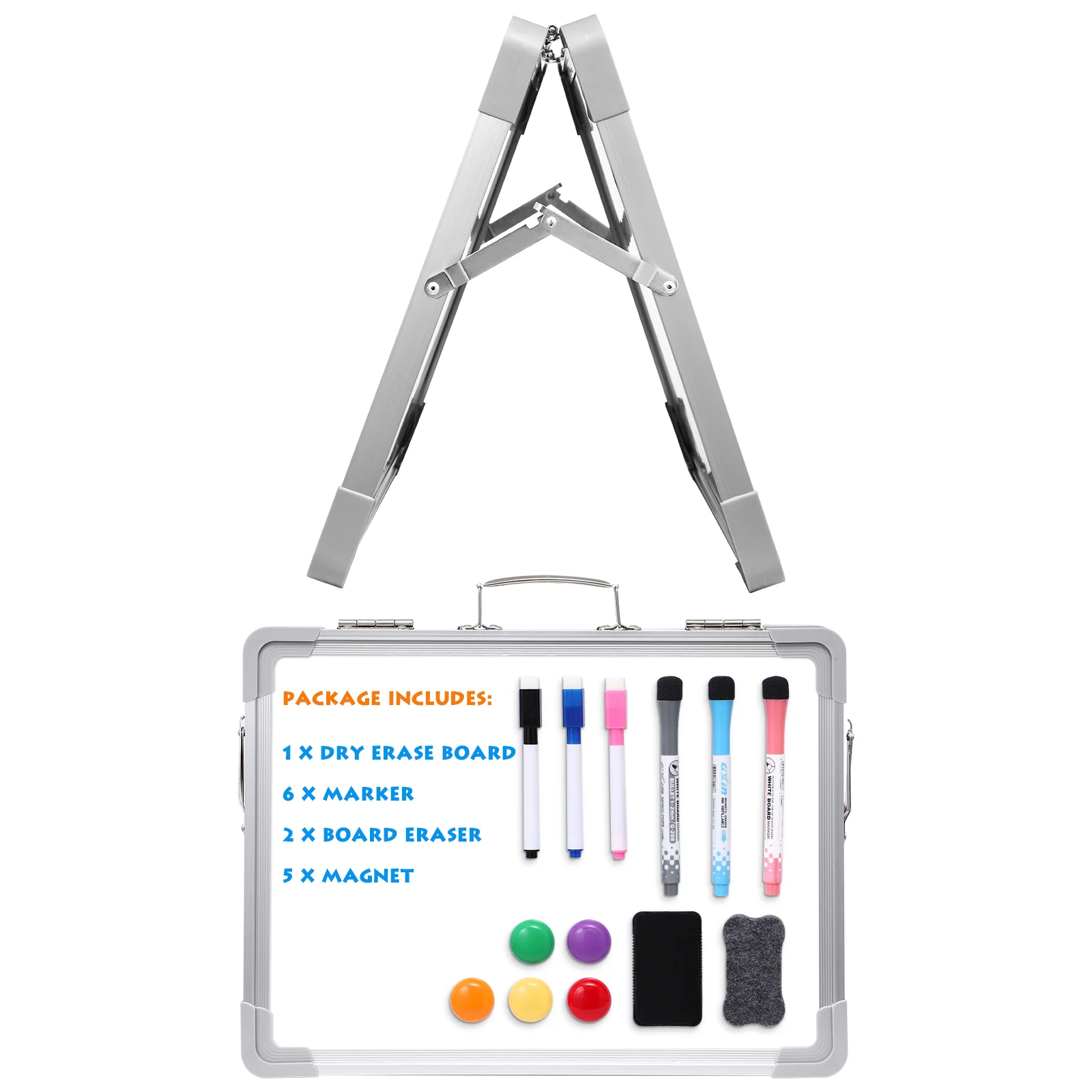 Small Dry Erase Board for Kids Double Side Whiteboard with Handle Foldable Writing Magnetic Personal Planner Child Easel