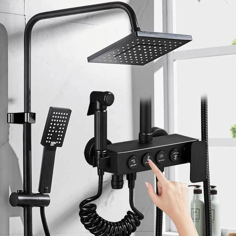 Stainless Steel Shower Set High Pressure Head Home Bathroom Showerhead Bath Spa Heater Full Shower System Shower Head Sets