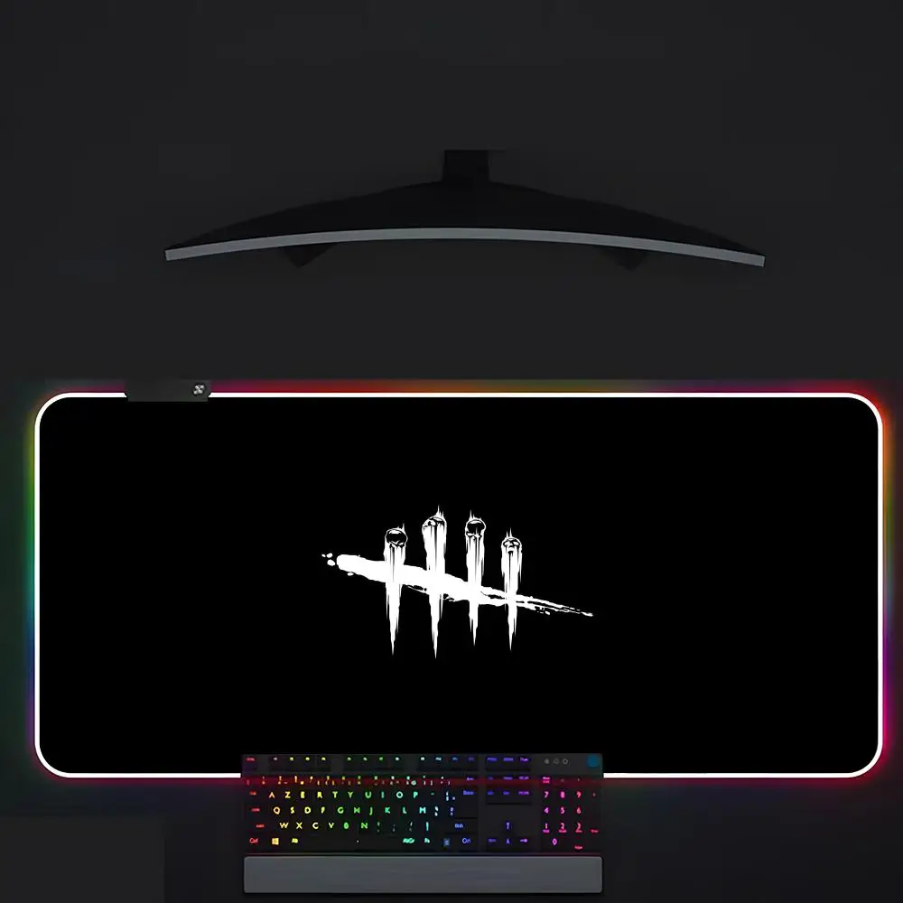 Popular Game Dead By D-Daylight Mouse Pad Gamer Luminescence Led Mouse Pad Gaming Table Rgb Deskmat Keyboard Pc Mousepad