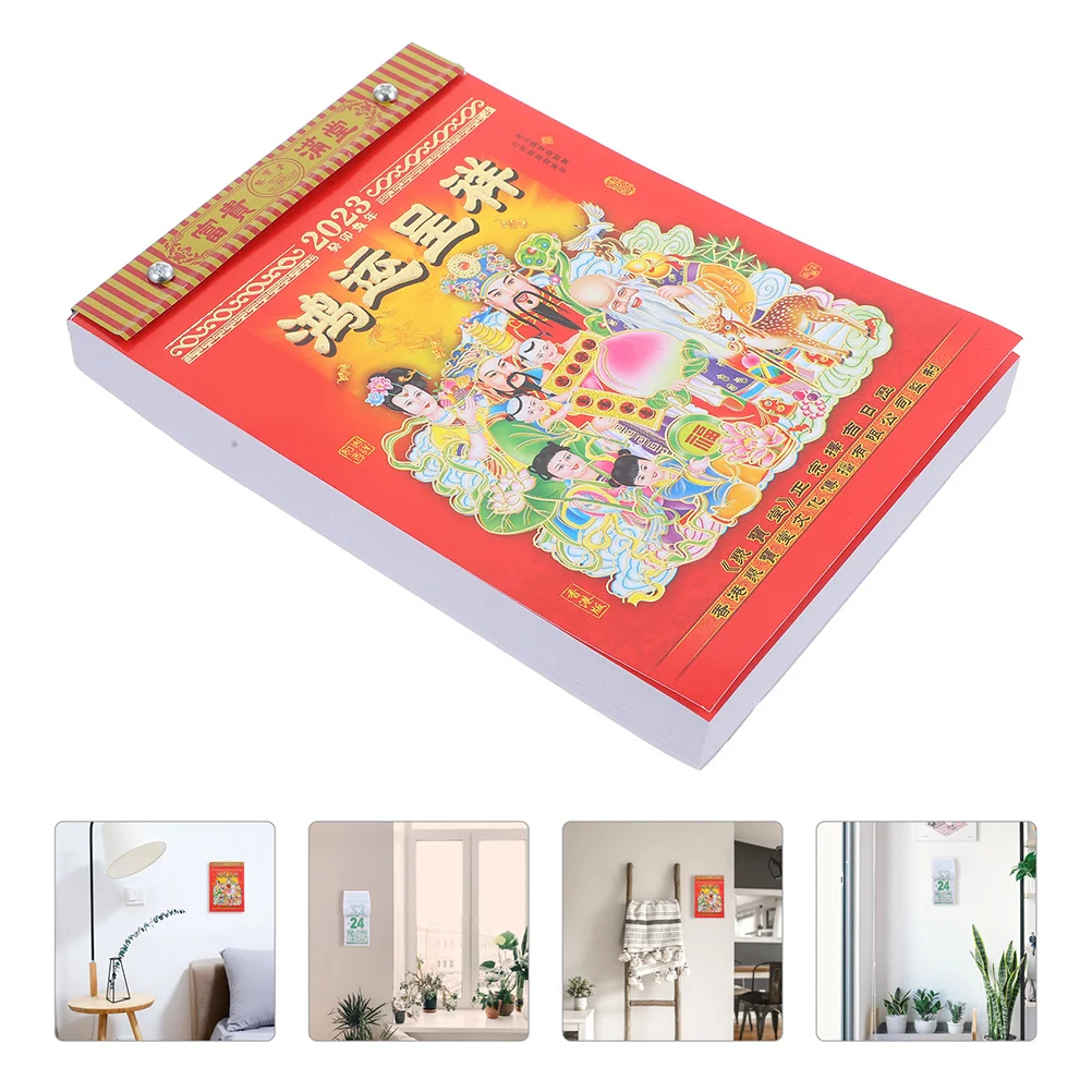 

Chinese Style 2023 Year of Rabbit Calendar Tearable Traditional Lunar Calendar for Home Daily Scheduling Kraft Paper Roll