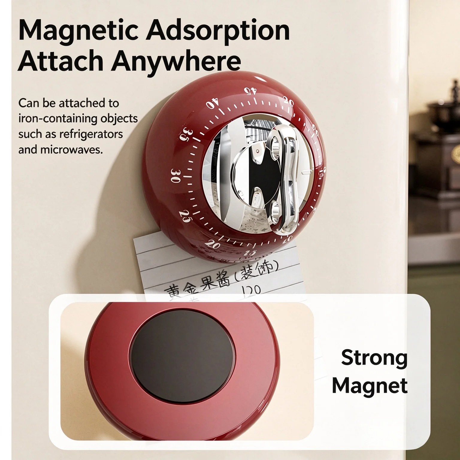 Magnetic Kitchen Timer Digital Timer Manual Countdown Alarm Clock Mechanical Cooking Timer Cooking Shower Study Stopwatch