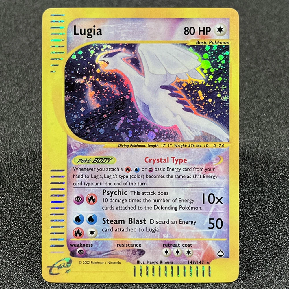 PKM Single Cards E-Card Aquapolis (AQ) Lugia Espeon Tyranitar Zapdos Eevee Foil Board Game Cards TCG Collection PTCG F PKM Single Cards E-Card Aquapolis (AQ) Lugia Espeon Tyranitar Zapdos Eevee Foil Board Game Cards TCG Collection PTCG F