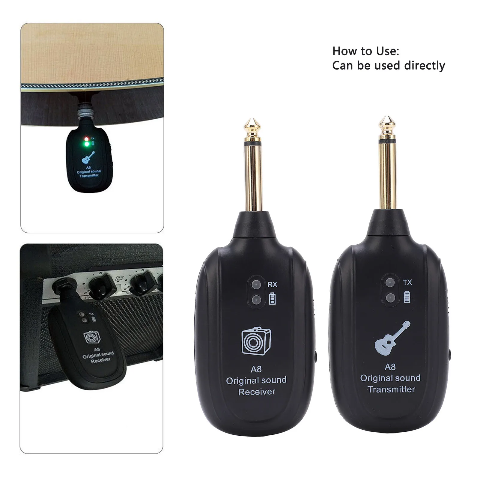 Electric Guitar Wireless System Guitar System Wireless Guitar System Receiver Transmitter Rechargeable Pickup Accessory Set Kit