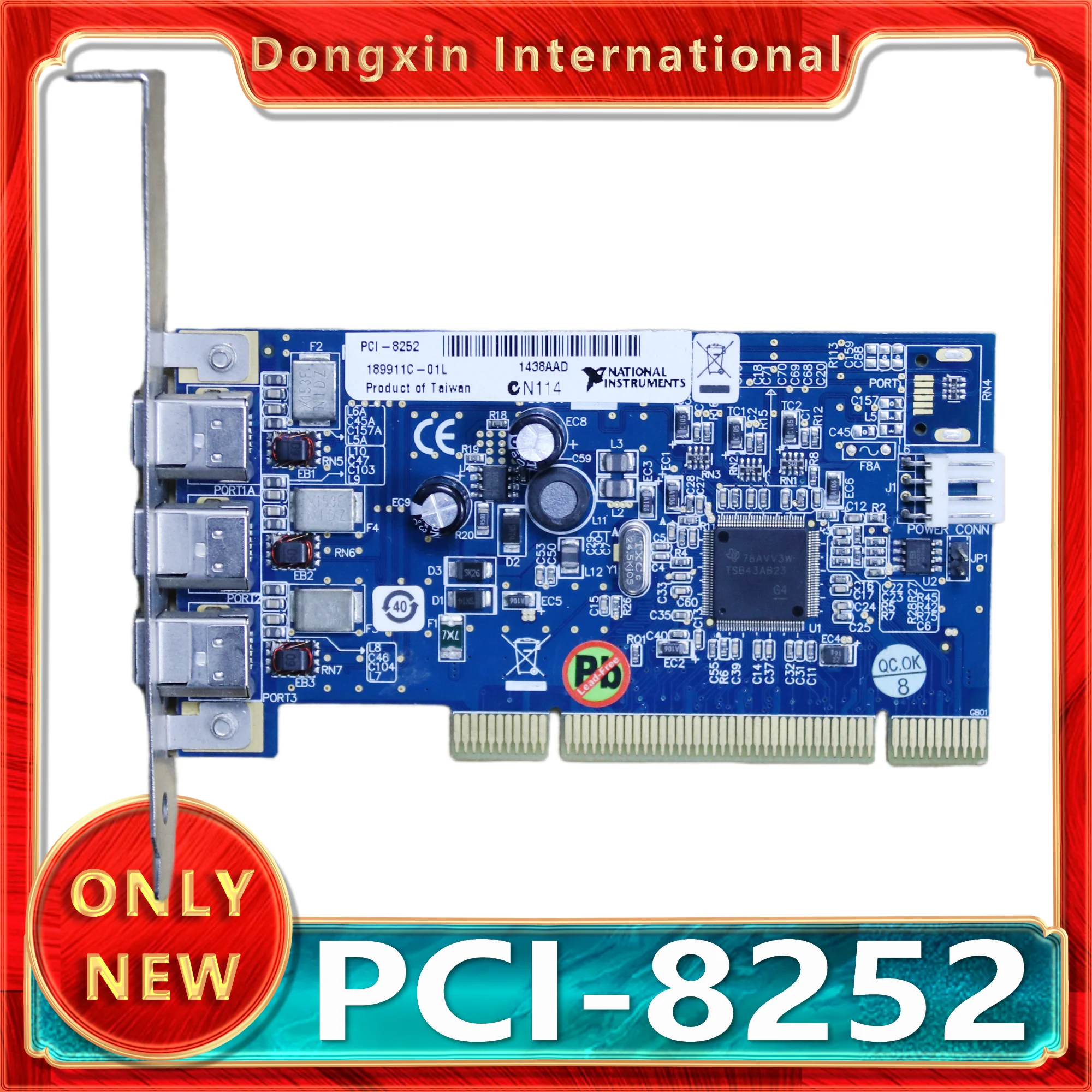 

US NI PCI-8252 3-port IEEE 1394a frame receiver interface device high data rate