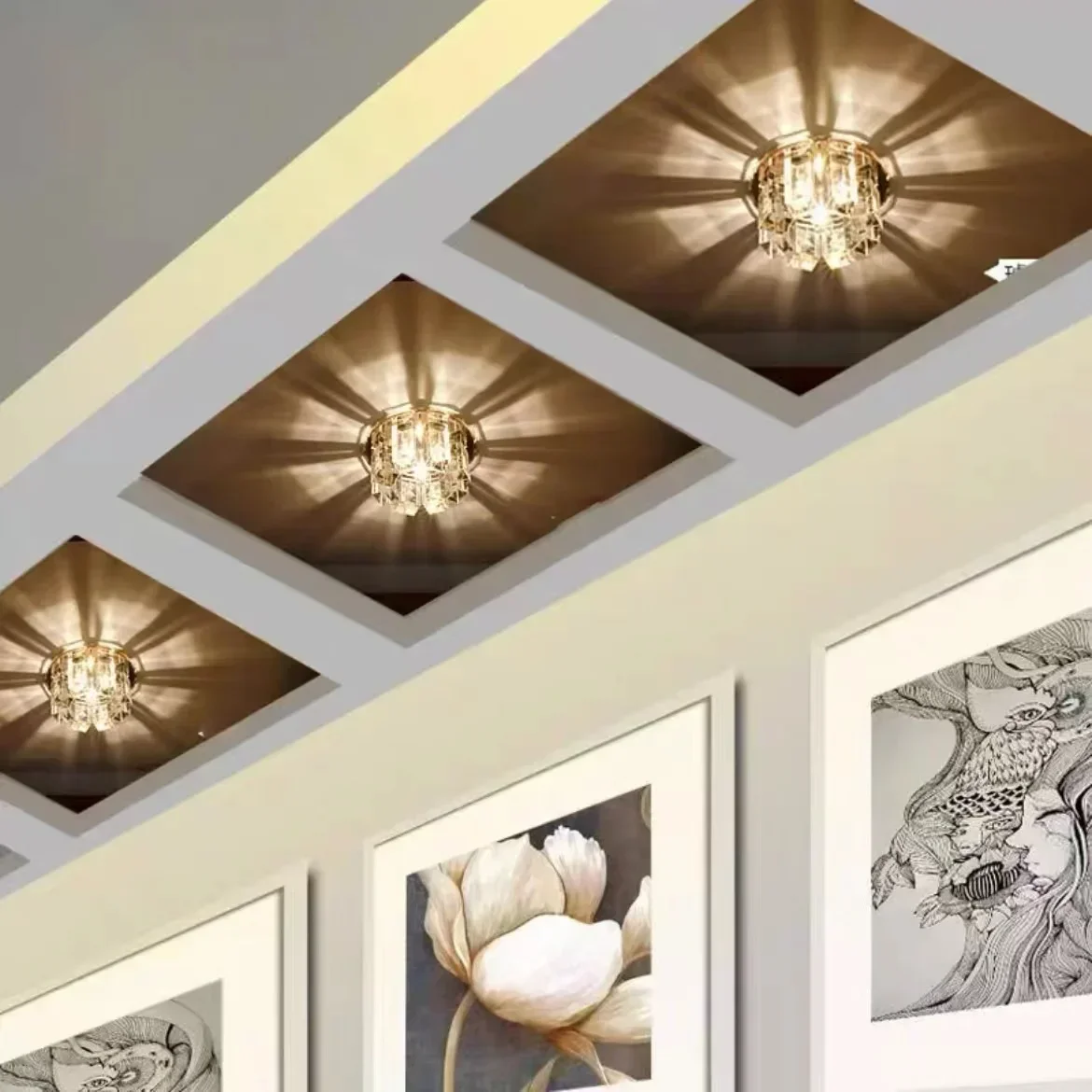 

Moonlite Modern 8 Crystal Glass Ceiling Lighting Diamater 100mm Colorfull G4 LED Luminarias Fixtures for Passage Wall Roof De