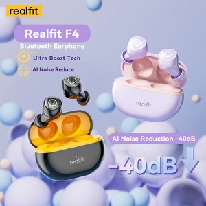 Realfit F4 Mini ANC Bluetooth Earphone 40dB Pembatalan Kebisingan Aktif Earbud Nirkabel Bass Berat HI FI untuk realme Xiaomi 12 penjualan terbaik lenovo gm6 - №