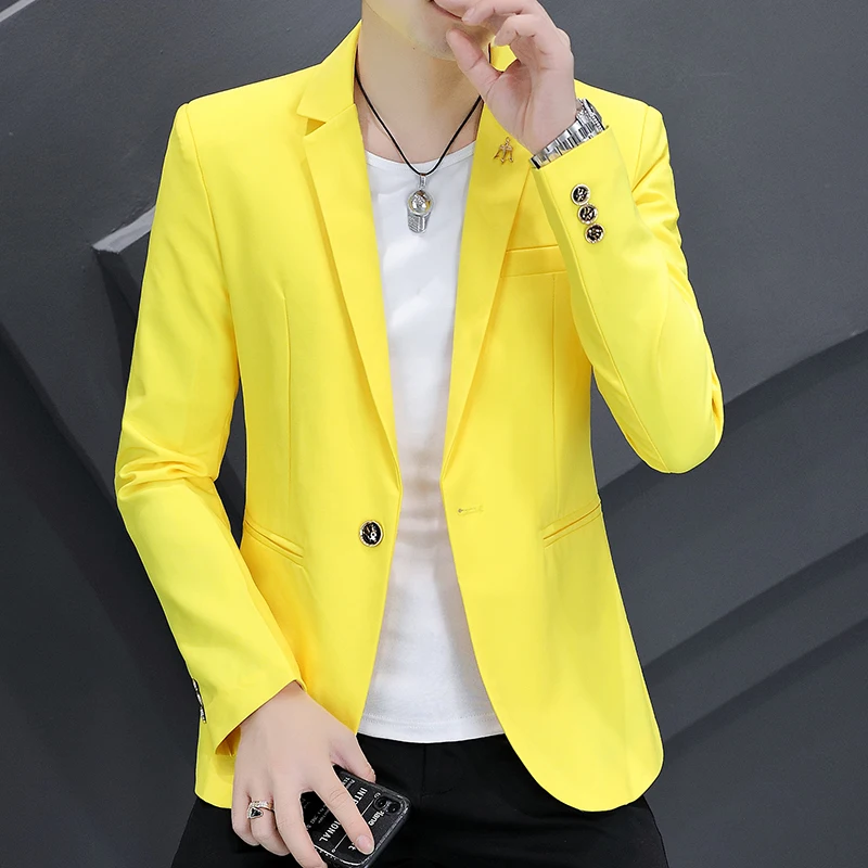 Small Suit Jacket Men Korean Version Slim New Handsome Teenagers Solid Color Shirt Four Seasons Youth Trend Fashion Suit