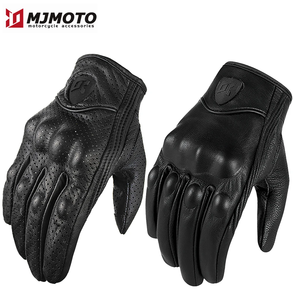 Vintage Motorcycle Gloves MJ-ICON10 Full Protective Comfortable Leather Motocross Gloves Non-slip Anti-fall Touch Screen Gloves