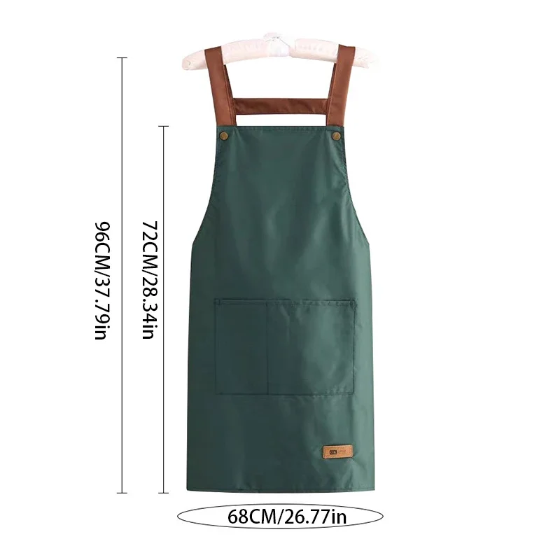 Printed Apron For Home Waterproof And Oil Proof Kitchen Work Apron Convenient Storage Apron For Men And Women Adult