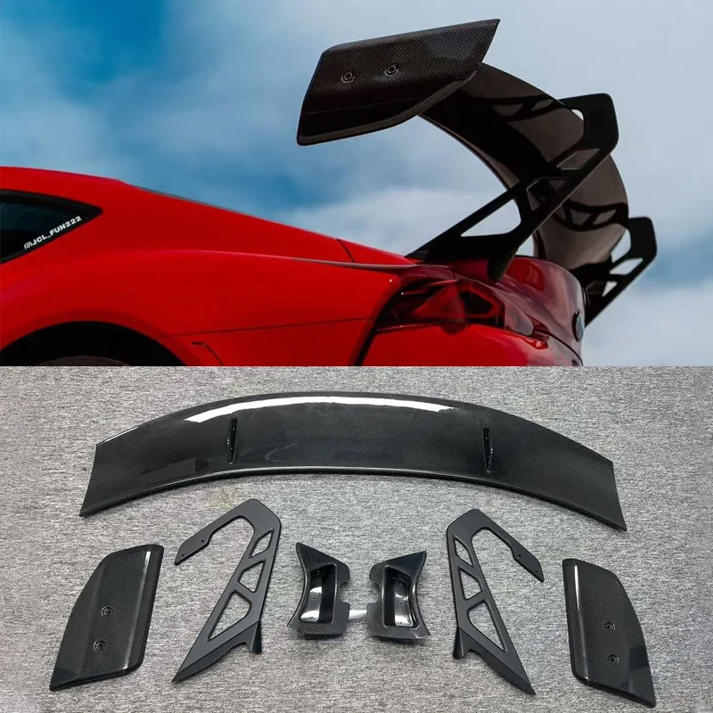 Suitable for 2019+ Toyota Supra A90 and A91 2-door coupes: Carbon fiber and fiberglass GT-style rear spoilers in AD design
