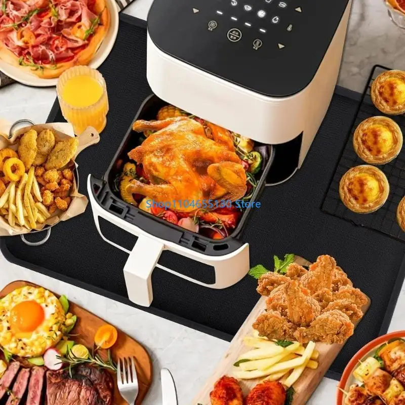 내화물 그릴 매트 60x40cm 내열 오일 방수 방수 바닥 보호기