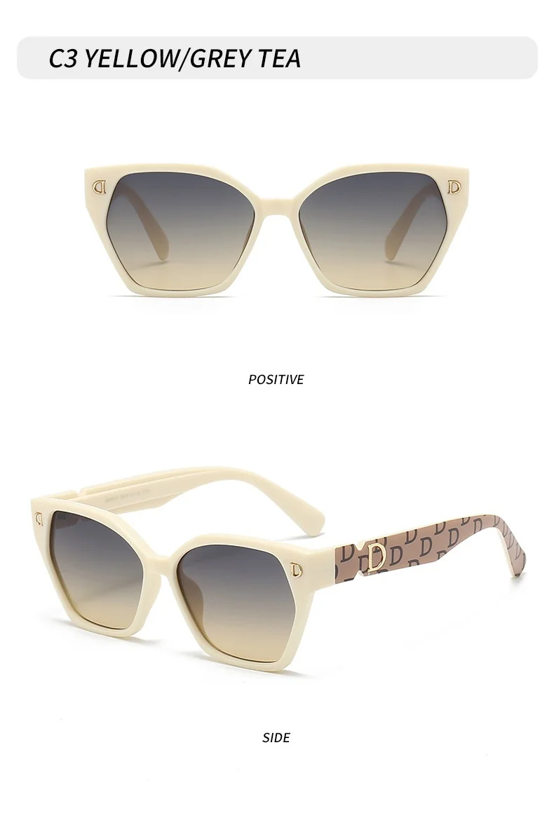 Neue Luxus D Marke Glamour Sonnenbrille Für Frauen Und Männer Stilvolle Cat Eye Designer Brillen Klassische Mode Unisex Gläser UV400 – Detail 12