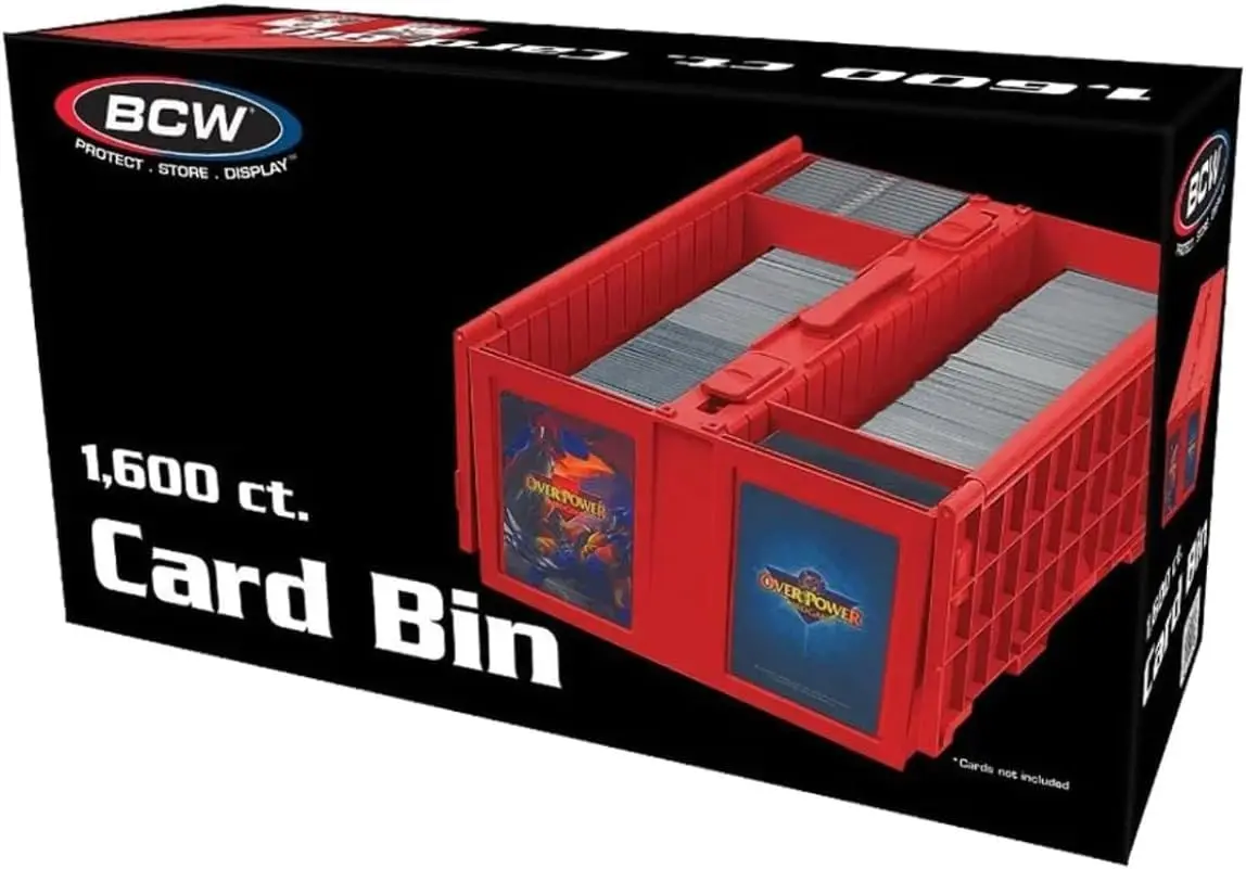 

Collectible Card Storage Bin – Holds up to 1600 Cards, Plastic Box for Pokémon, MTG & Sports Cards, Stackable with Secure Lid,