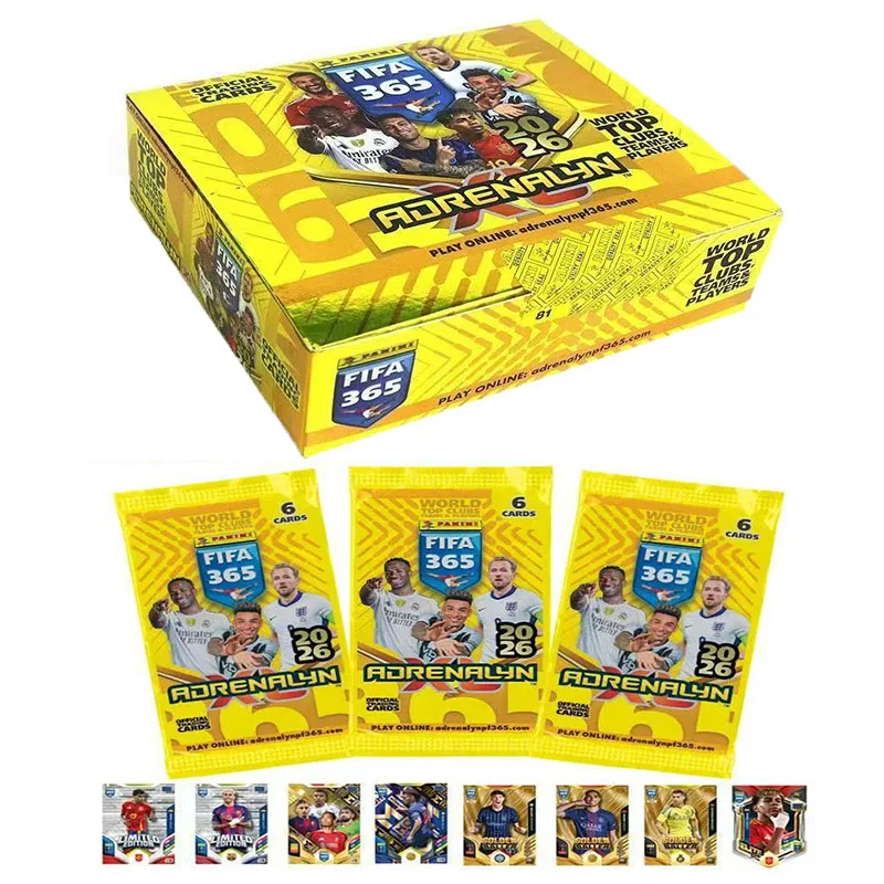 Коллекционные карточки Panini 2026 FIFA 365: Месси, Роналду, Неймар, Мбаппе, Беллингем, Модрич. Футбольные автограф-карточки в подарок.