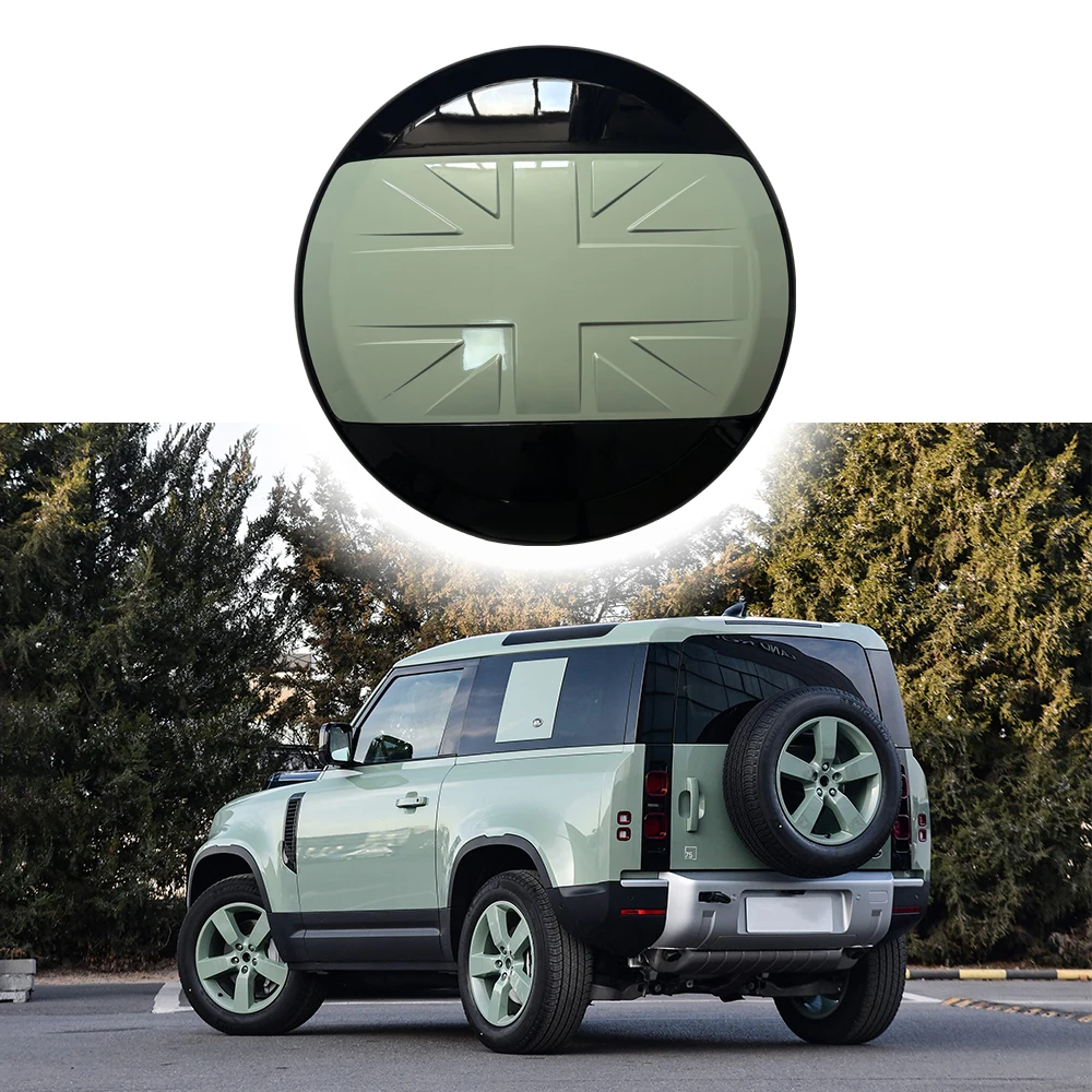 

Grasmere Green Flag Spare Tire Cover fits for Land Rover Defender 110 90 130 2020-2025 ABS Spare Tyre Wheel Cover Protector