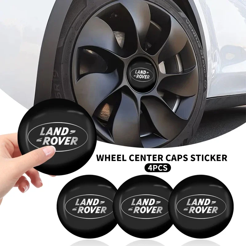 4Pcs 56mm Car Wheel Center Hub Caps Logo Sticker For Land Rover Discovery 2/3/4 Sport Range Rover Sport L322 Auto Accessories