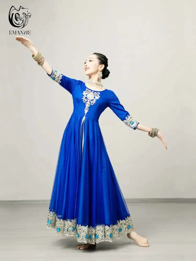 Egzotyczny styl taniec indyjski stroje chińskie styl etniczny moda damska kostium taneczny Kathak Sari sukienka swing