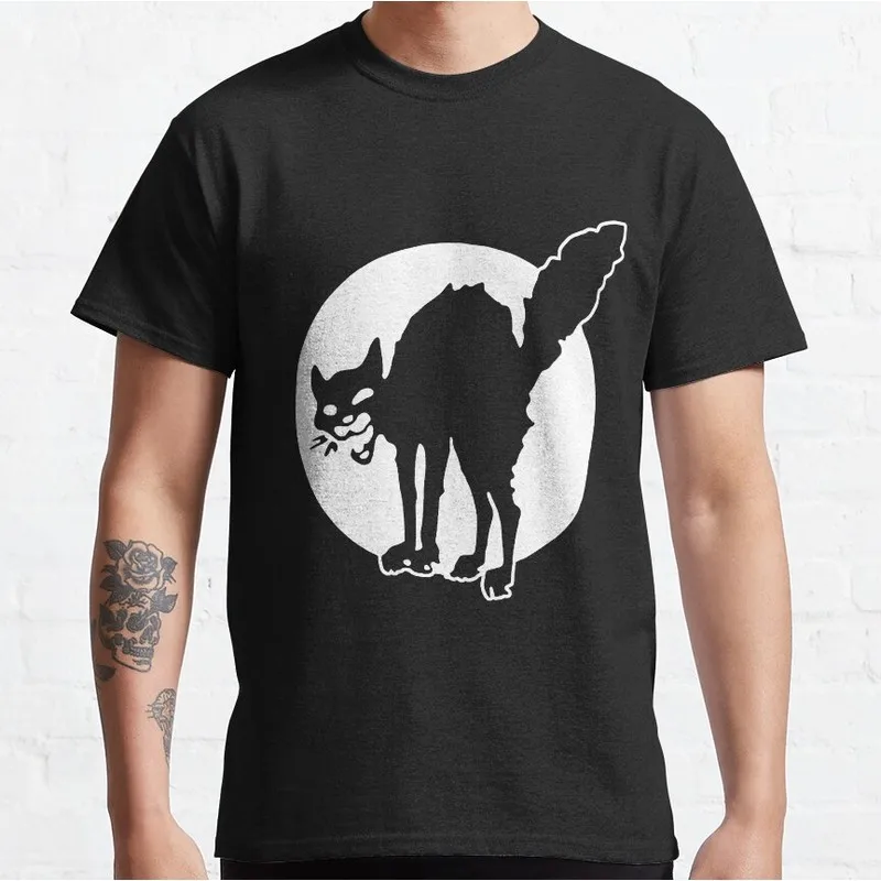 White cat No Gods No Masters Gift T Shirt 0213 Anarchist Slogan Print Tee Anarchy Symbol Graphic Clothes All Size Tops S-6XL