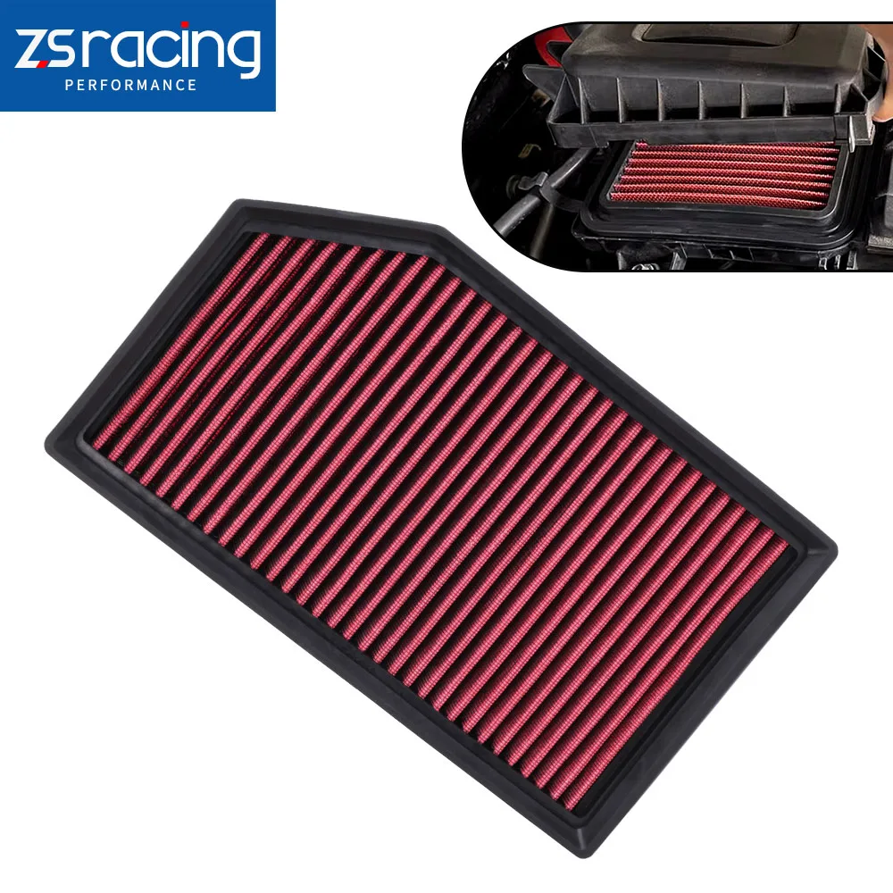 

Zsracing 33-5076 Red Air Filter for 2017-2025 Jeep Wrangler JL 2.0T 4xe & Gladiator JT 3.6L 68257030AA OFI252-RED