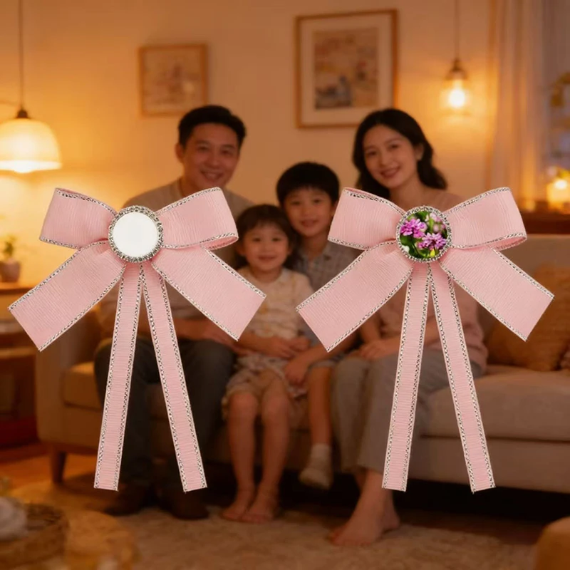An Exclusive Customized Blank Bow Hairpin With Transfer Sheet Blue Pink Hair Accessories Hairpin Decoration As  Gift For Friends