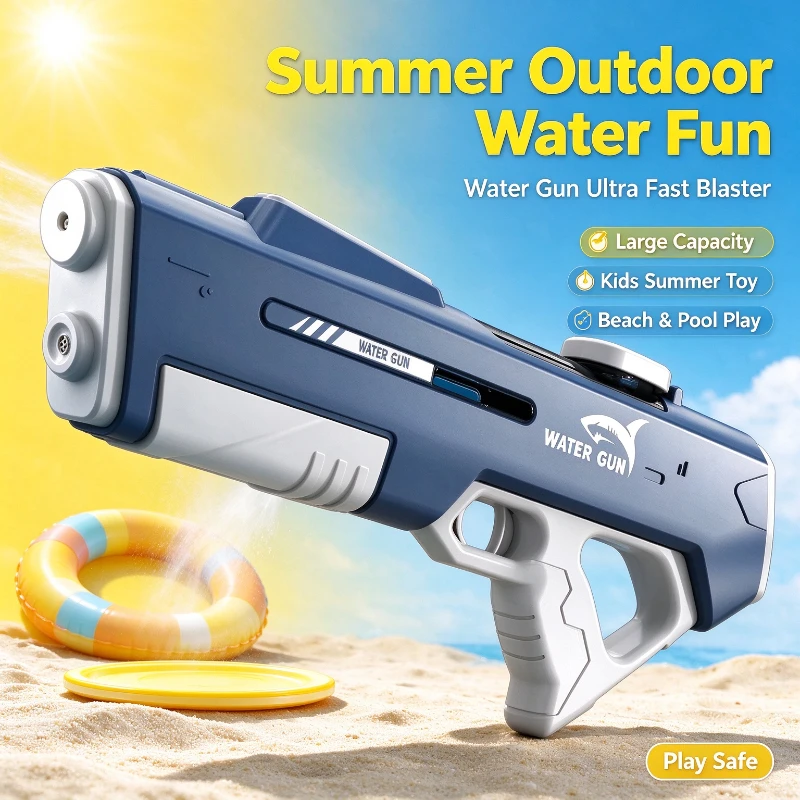 Auto Electric Water Spray Toy, High Pressure Self Water Absorb Large Tank Children Outdoor Water Shooting Toy