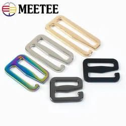 4/10Pcs Meetee 20-50mm borse in metallo fibbie di regolazione della cinghia chiusure Tri-Glide chiusura a gancio per fettuccia accessori Hardware per bagagli fai da te