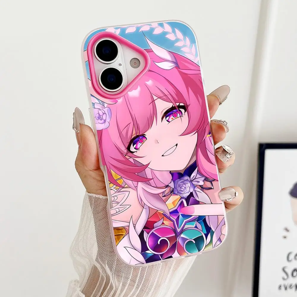 

HSR Cyrene Phone Case for iPhone 17 16 15 14 13 12 11 Air Pro Max Plus Jelly Double layer Rose Red Cover