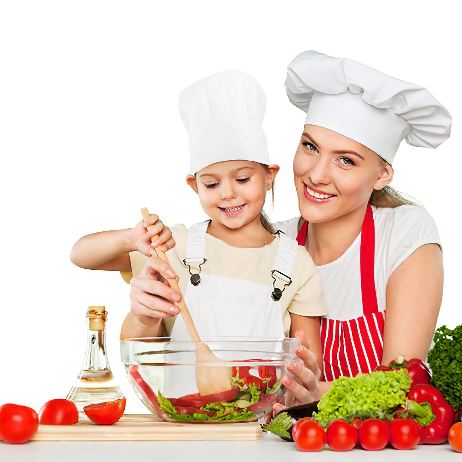 20 Stück weiße Kochmützen für Kinder, verstellbar, Einweg-Kochmützen aus Vliesstoff für Kinder, hohe Küchen-Backmütze