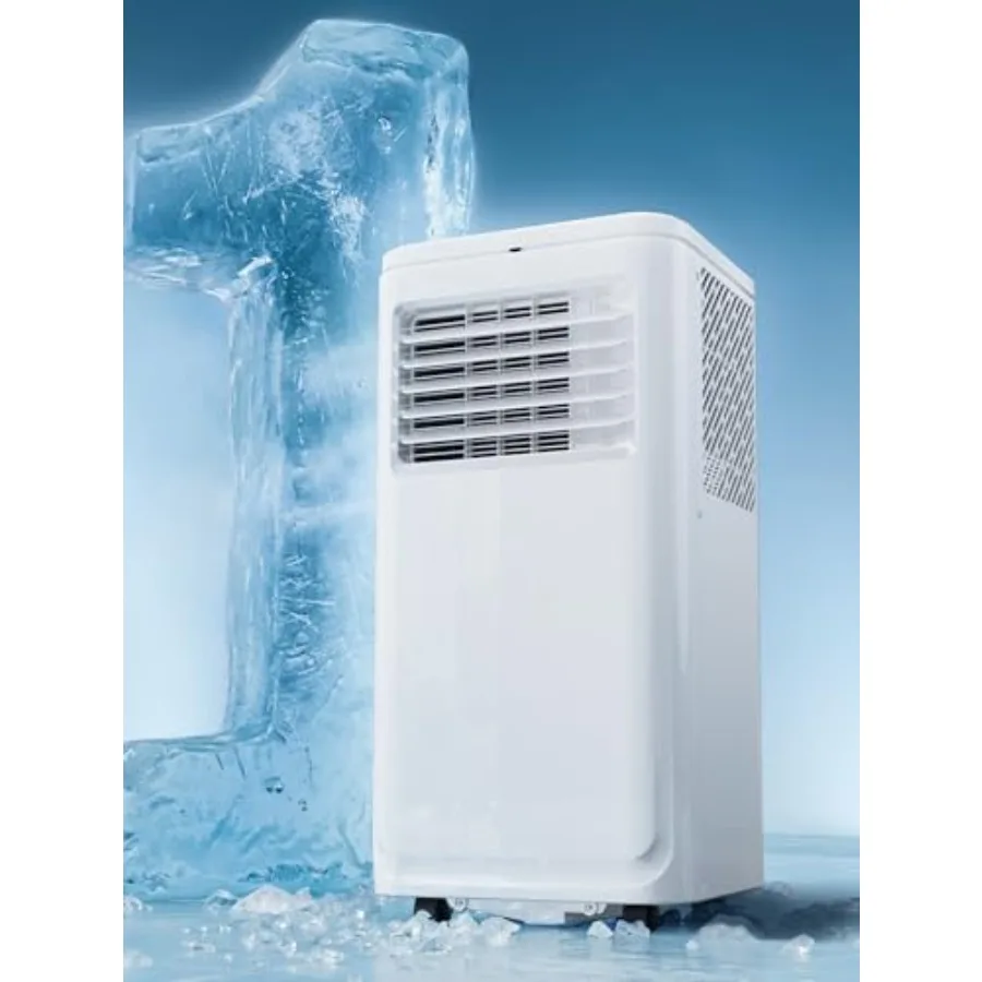 

Портативные кондиционеры 10000 BTU с функцией осушителя воздуха для спальни, белые, режим сна, 24-часовой таймер, система самовентиляции, охлаждение до 24°C