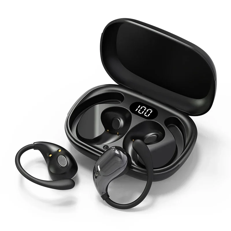Draadloze Bluetooth-oortelefoonhoofdtelefoon Outdoor Sport-headset 5.4 met oplaadbak Display Touch Control-oordopjes voor muziek
