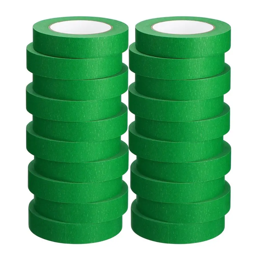 

20 шт. зеленой малярной ленты, 1 дюйм x 55 ярдов, универсальная клейкая лента для покраски, съемная, для различных поверхностей, рулон