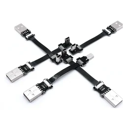 FPC 5CM-100CM Mini USB typ B 5pin męski lewego prawego pod kątem 90 stopni do USB 2.0 męski kabel danych 0.25m 0.5m