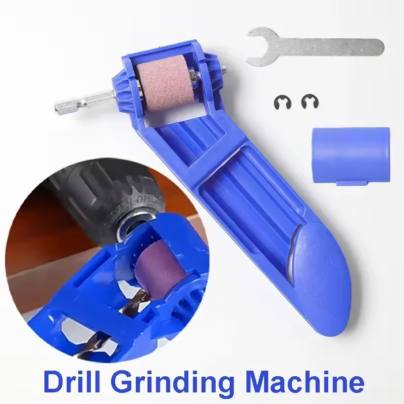 Portable Drill Bit Sharpener, Electric Hand Drill Polishing and Grinding Tool, Straight Handle Drill Bit Grinding Stone Tool Set