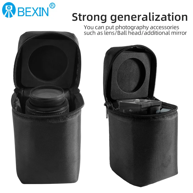 Slr lente da câmera saco de armazenamento portátil lente forro saco mais algodão à prova de choque saco de proteção poliéster engrossado saco de proteção