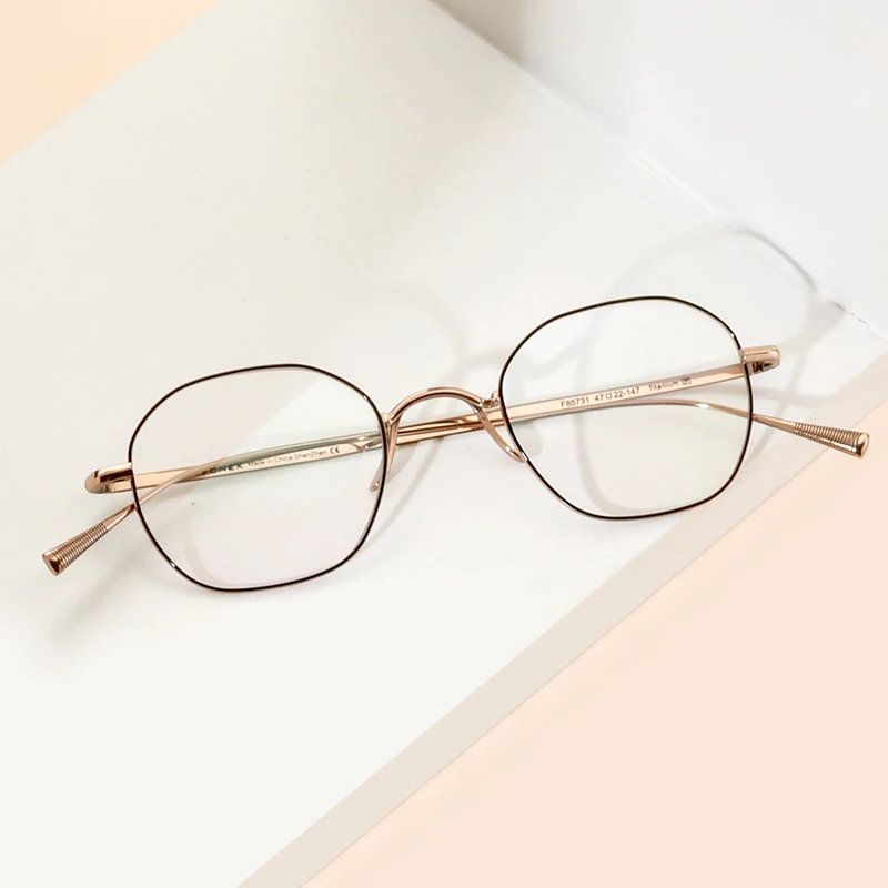 FONEX Titanium Glasses Frame Women 2024 Vintage Small Square Eyeglasses Men Retro Eyewear F85731