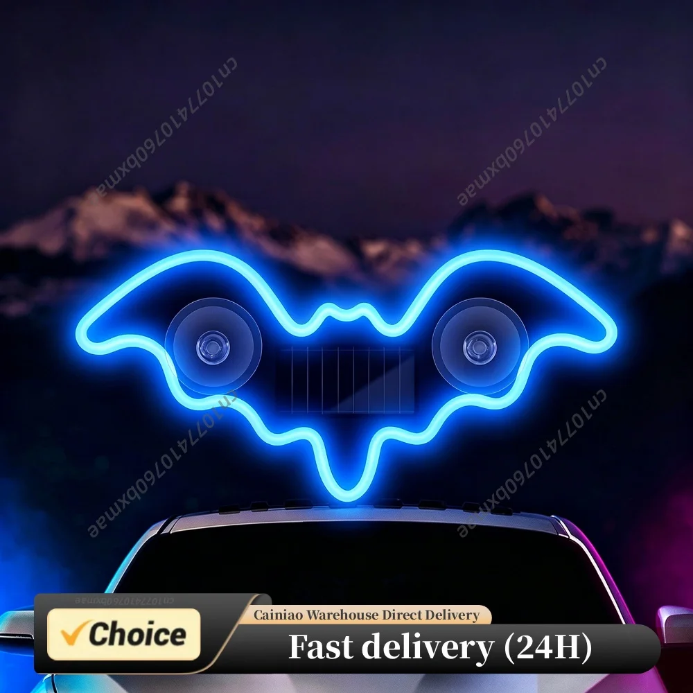 Solar LED Car Window Light USB Rechargeable Interior Ambient Glow Lamp Atmosphere Breathing Lamp for Car Windshield Rear Window