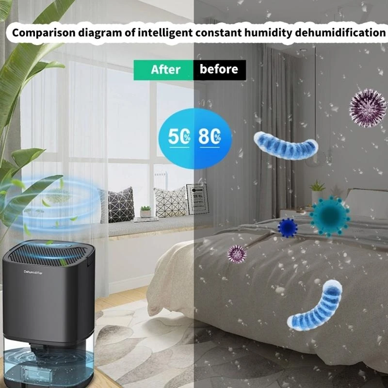 D0AB Portable Energy Efficient Air Dehumidifier ABS Texture for Bedrooms and Offices
