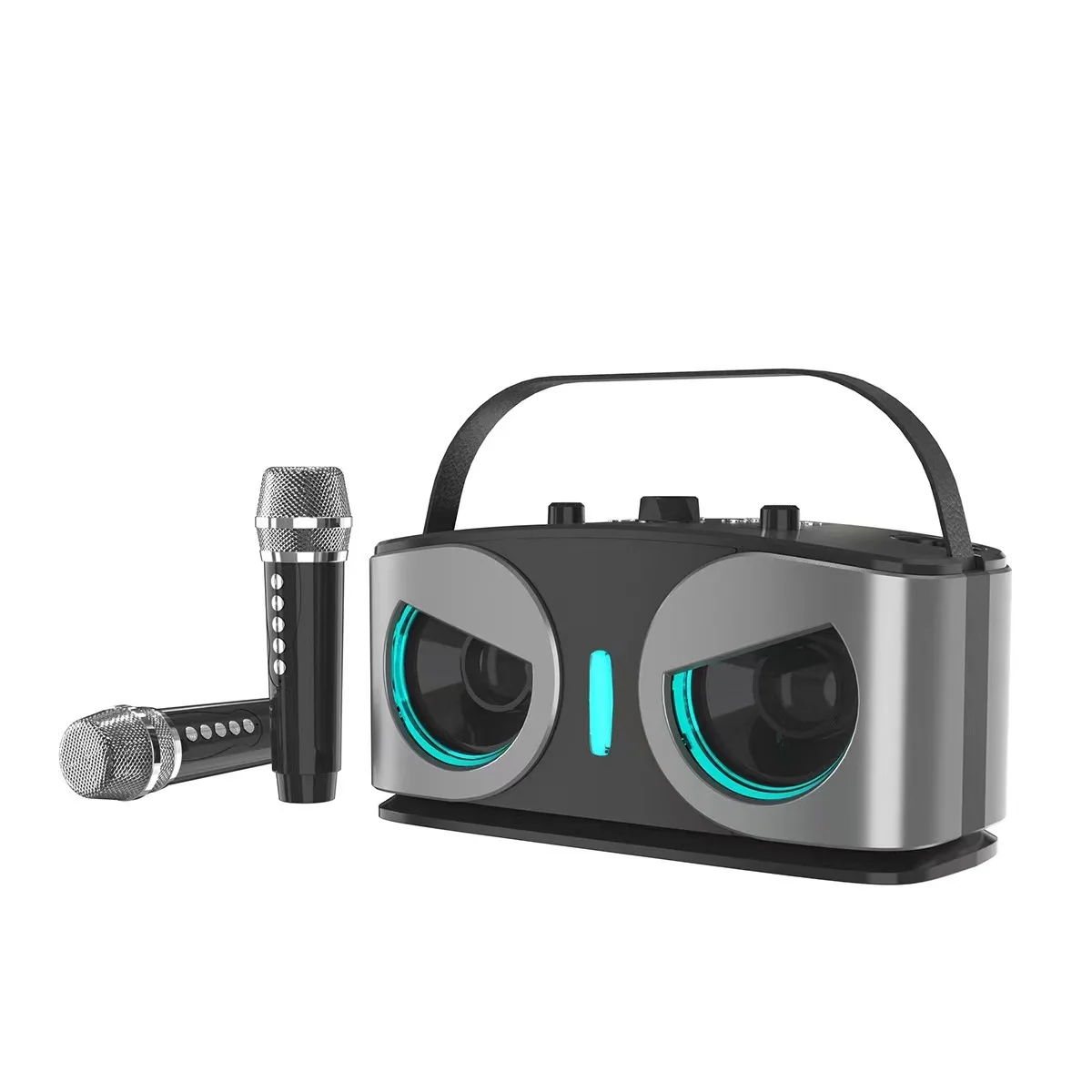 Hiboux 20W puissant haut-parleur Bluetooth sans fil avec deux micros son HIFI Portable en plein air fête de famille karaoké caisson de basses boîte cadeaux