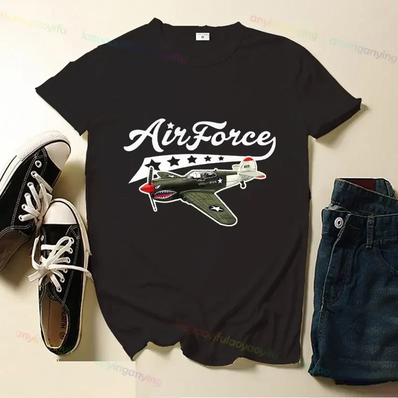 T-shirt à manches courtes en pur coton de l'armée de l'air des États-Unis, vétéran de l'armée de l'air, t-shirt d'extérieur, cadeau