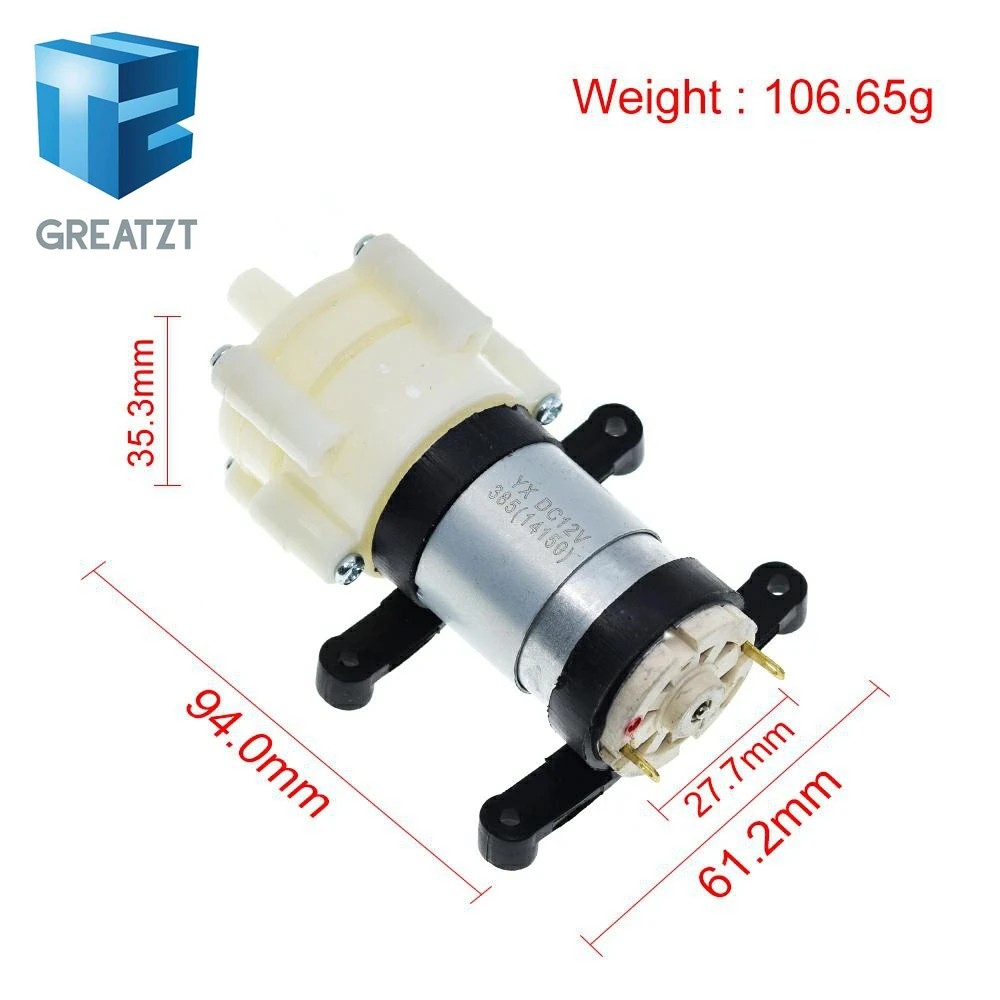 GREATZT DC6-12V R385 Aquarium Fish Tank Round Water Air DC Diaphragm Pump Aquarium Air Pumps Accessories