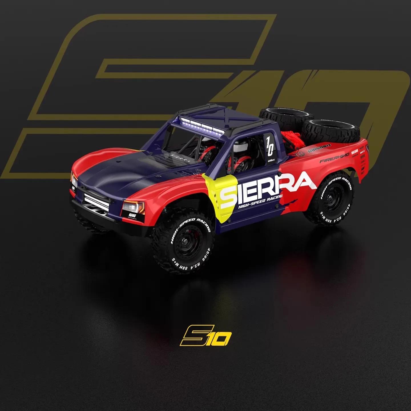 GR S10 1/10 RC high-speed brushless four-wheel drive remote control off-road desert short truck RTR with light group