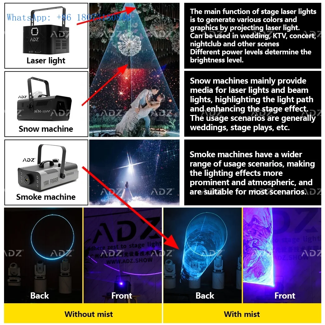 10W RGB เลเซอร์แสดงแสงเลเซอร์ Cinderella effect Romantico ศิลปะการถ่ายภาพ Dj แสงเลเซอร์สําหรับปาร์ตี้ดิสโก้คลับ